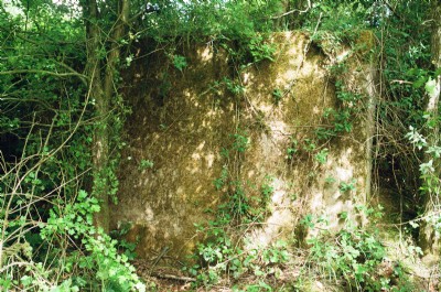 Footrail entrance sealed with concrete slab
