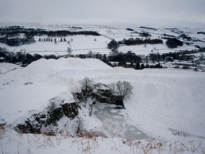 Looking South over quarry and tips