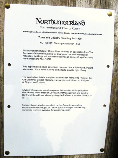 Notice of Planning