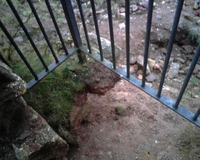 Railings adjacent to Bassett stamps engine house