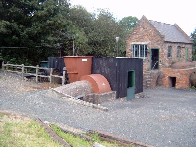 Racecourse Colliery No1 pit . view of engine House & fan