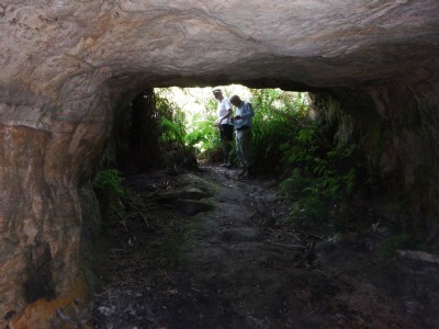 Inclined mine tunnel
