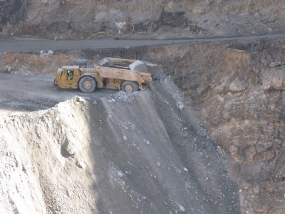 truck unloading at north mine