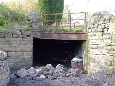 Blocked bridge under road near hat factory 2008