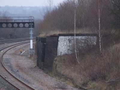 29.12.08 Butterley Co Rly, Ironville, Bridge over Mainline at Ironville into Ironworks