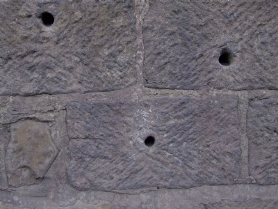 07.04.09 Butterley Co Rly - Tramway Stones in Chapel Wall -Golden Valley