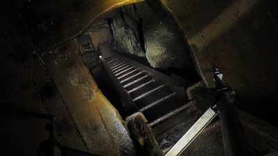 Looking down the ladders