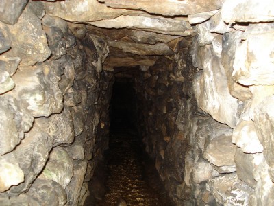 The stone lined section of the sough