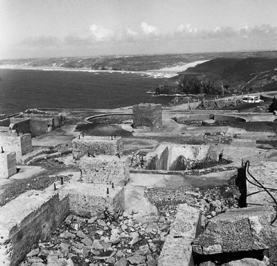 View across dressing floor towards Perranporth 1974