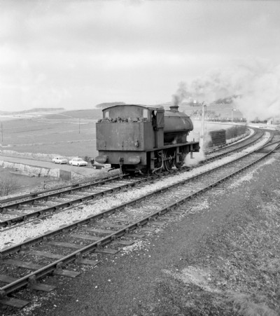 A J94 loco awaits the arrival of the enthusiasts special 1967