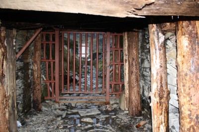 looking out from inside the entrance