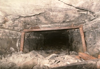 Looking down the Old Vein Incline from floor 1 1970's