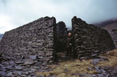 The Explosives Magazine at Cwmorthin Mine (Gentleman guarding is Nick Butcher)