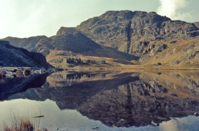 Looking across Llyn Cwmorthin from the Office at the MIne - 1970s.