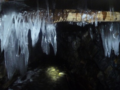 Pretty icicles at the entrance