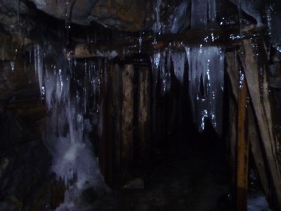 Pretty icicles at the entrance