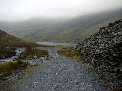 looking toward Llyn Cwmorthin  on the way to lake level adit
