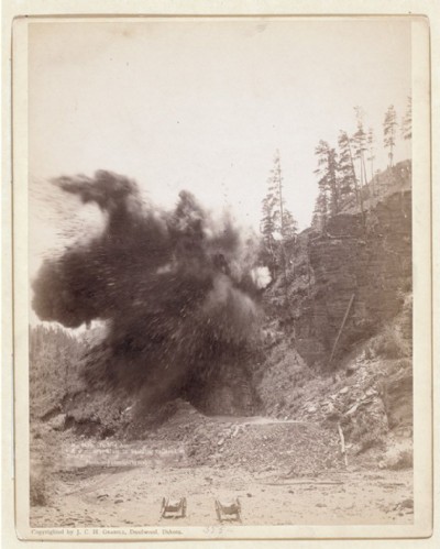 A wonderful blast in building railroad to Deadwood 1890