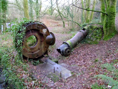 Devon West, Dartmoor- Peter Tavy- Devon United Mines- South 02.02.08 - Water Turbine Dynamo.Compressor Set Remains