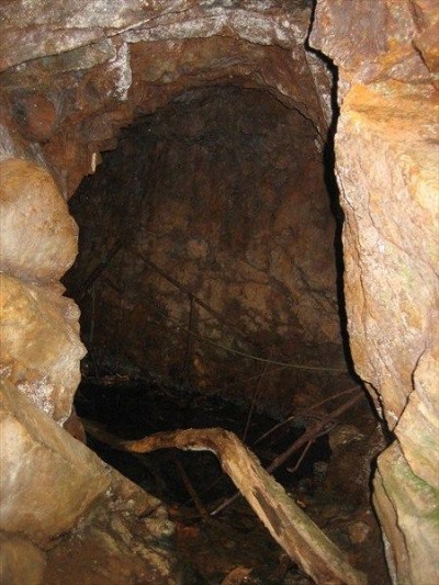 Just inside adit