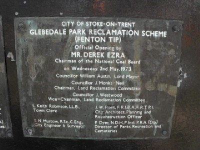 Glebedale Park Reclamation Scheme plaque