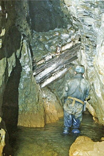 Stull in Frongoch Adit