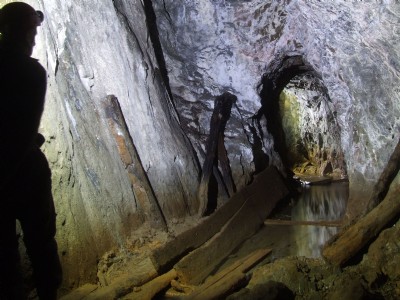 Adit at a stoped ''chamber''
