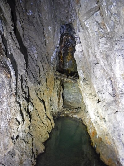 Adit level looking into the flooded understope section.