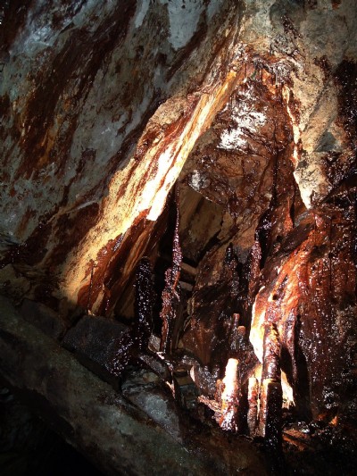 ocher formations in the top adit level