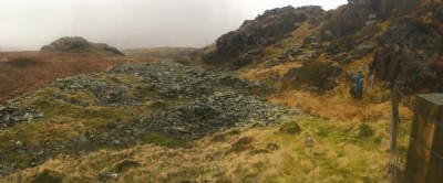 Spoil beyond adit North of Main pit
