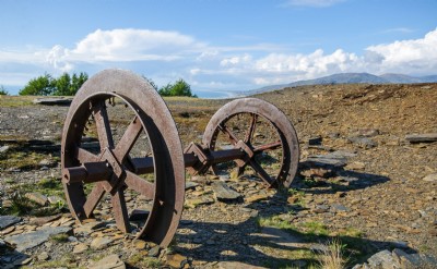 Remains of a winding drum