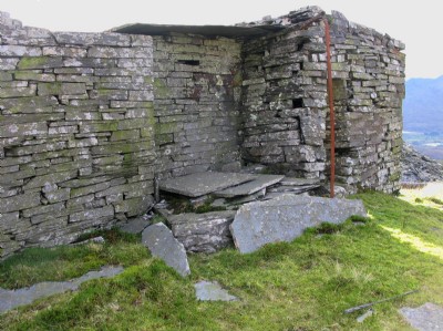 Brakeman's platform and shelter, top incline drumhouse