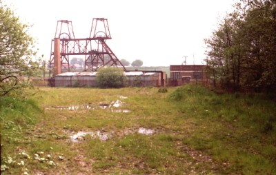 Cgrange Colliery view of the tandam headgear