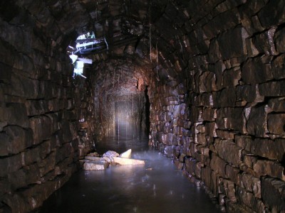 Just inside the adit