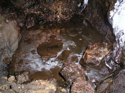 Coral like formations in pools, in the stopes