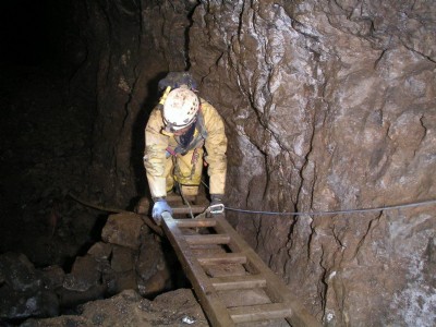 Gudhamgill Horse Level stopes, walled sump crossing