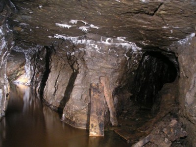 Gudhamgill Horse Level stopes, start of level (left)