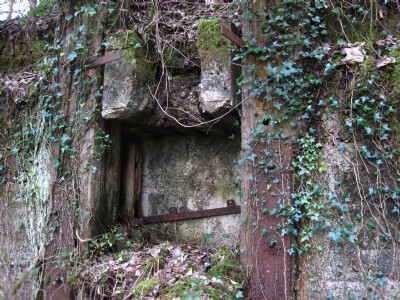 inside on wall of old mill