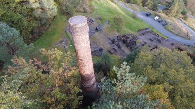 View from above smelter chimney