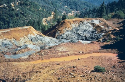 Sulfide deposits at Iron Mountain Mine.