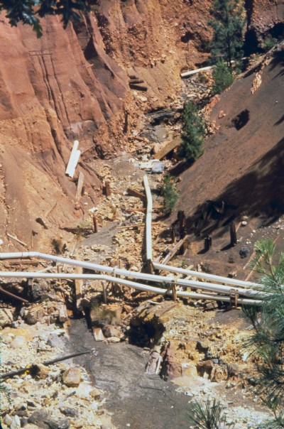 Acid run off at Iron Mountain Mine.