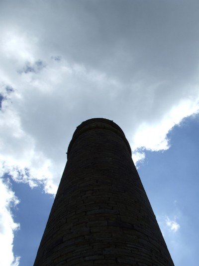 End of the flue line, chimney on fell near sikehead