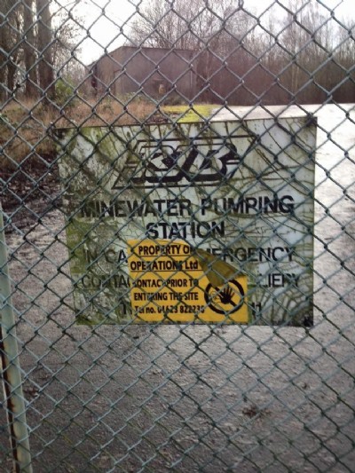RJB Mining Sign on entrance gates