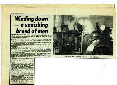 Linby Colliery No1 Winder, Coal News article.