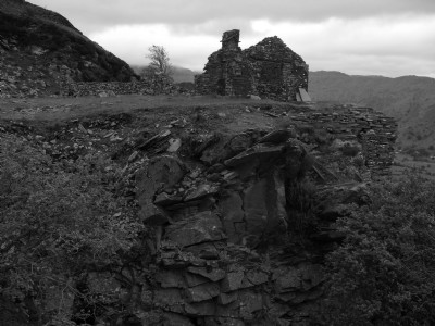 top buildings and small pit