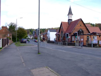 Route at Little Eaton now on immediate Left - May 08