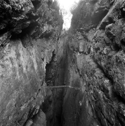 Open cut near the emergency ladder road