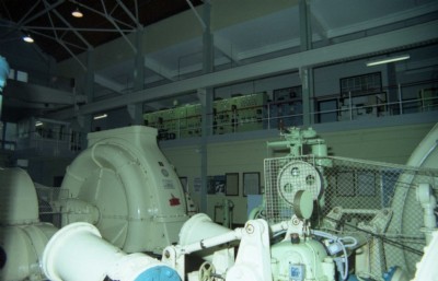 Turbine hall looking east showing gallery.