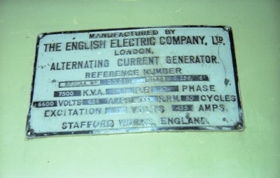 Alternator makers plate