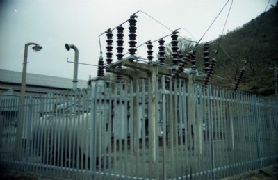 Sub staion with switchgear and transformer annex behind